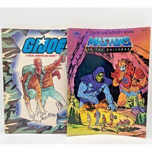Vintage 1980s GI Joe & He-Man Coloring Books Lot Hasbro MOTU 1984 1986